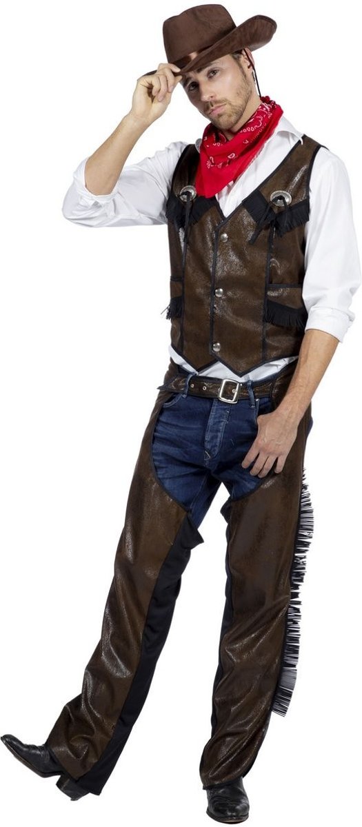 Cowboy & Cowgirl Kostuum | Cowboy Chaps Wilde Mustang | Man | Maat 54 | Carnaval kostuum | Verkleedkleding